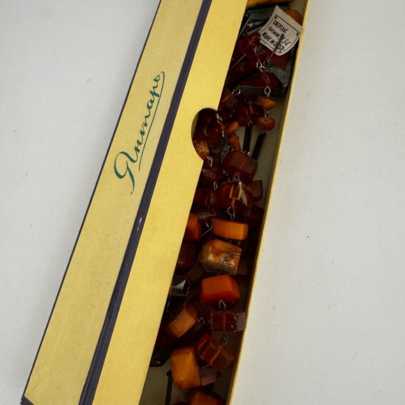 VINTAGE Baltic White Butterscotch Amber Silver Necklace Shantel USSR Soviet - Picture 17 of 17